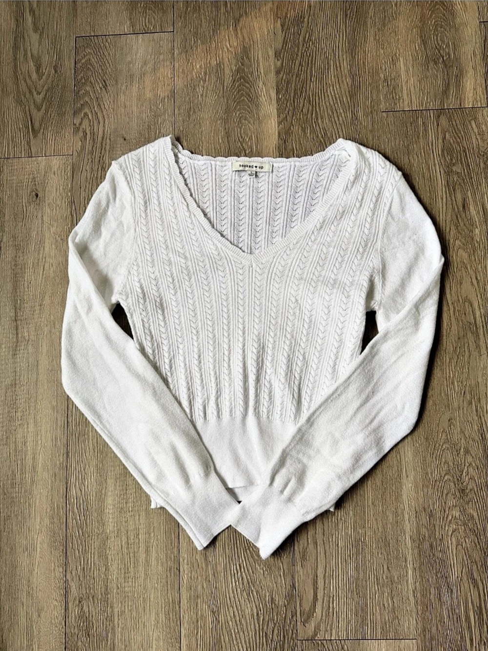 Cable Knit Sweater in White